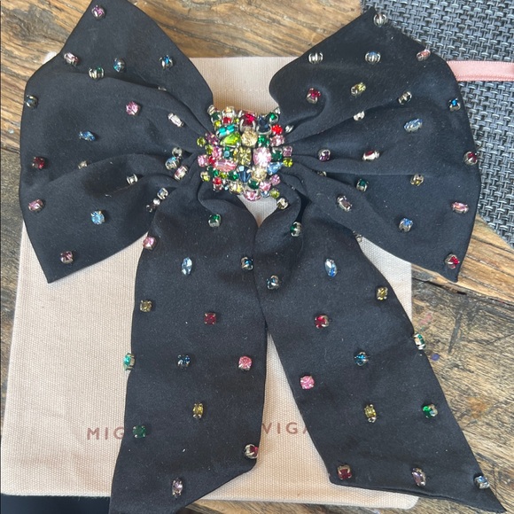 Mignonne Gavigan Black Jewel-Embellished Hair Bow - Picture 1 of 2